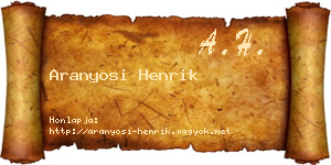Aranyosi Henrik névjegykártya