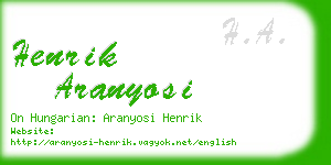 henrik aranyosi business card